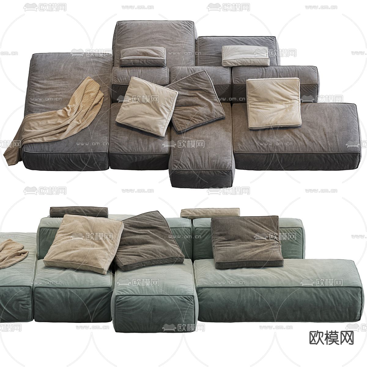 Bonaldo 多人沙发 模块沙发3d模型下载（渲染图2）