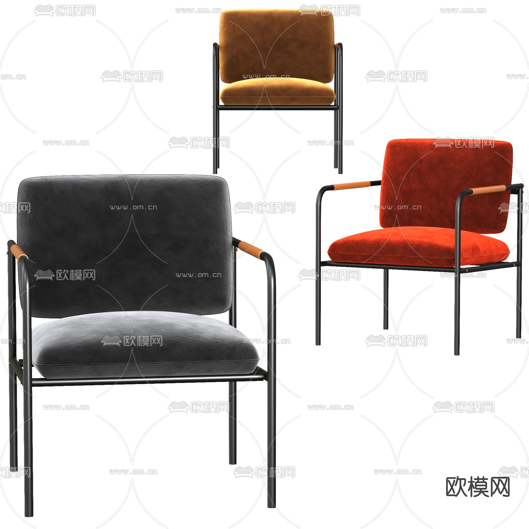 现代椅子 休闲椅3d模型下载（渲染图2）