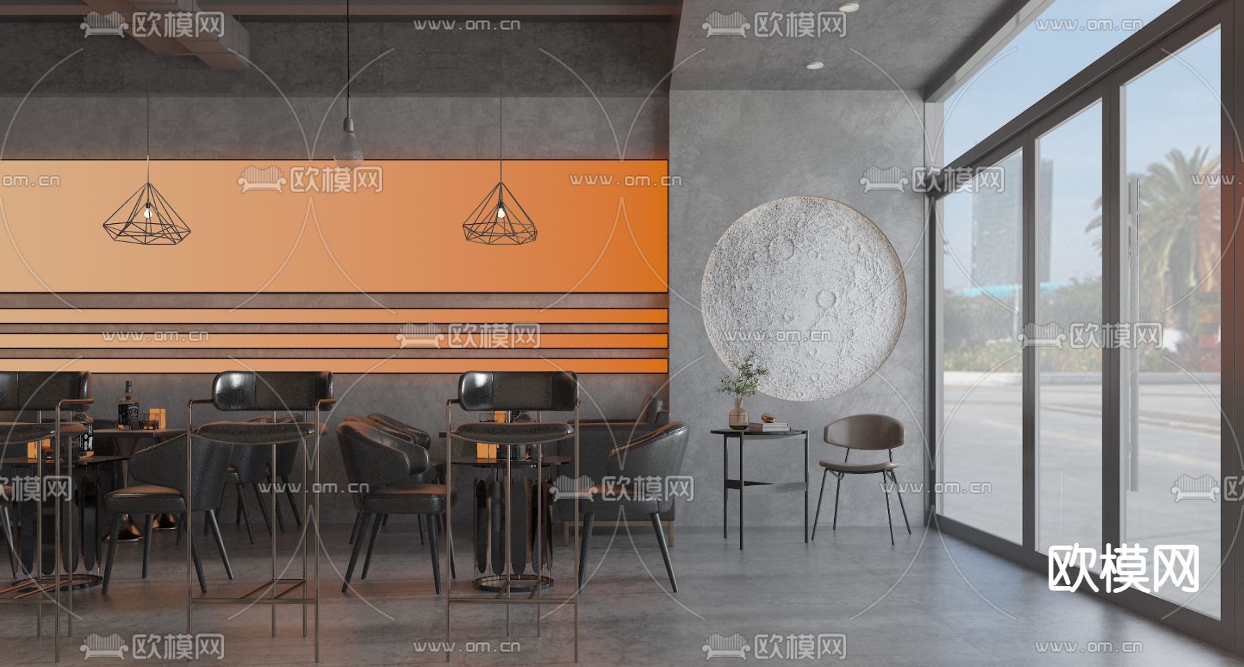 工业酒吧 清吧3d模型下载（渲染图2）