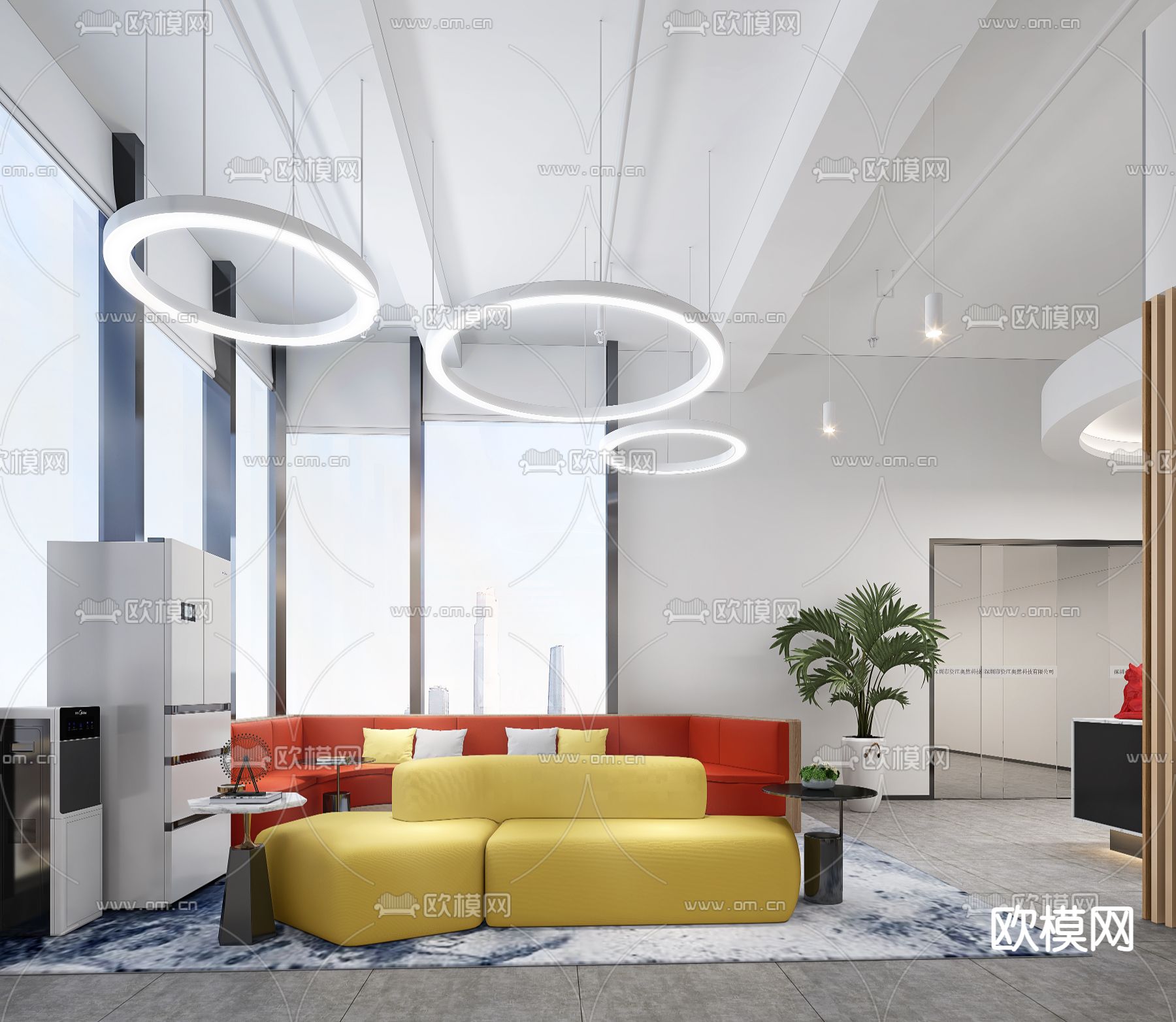 办公室 休息区3d模型下载（渲染图2）