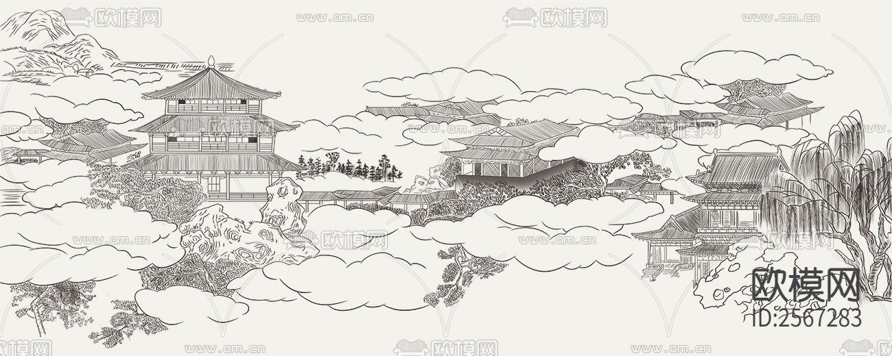 新中式壁纸下载（渲染图6）