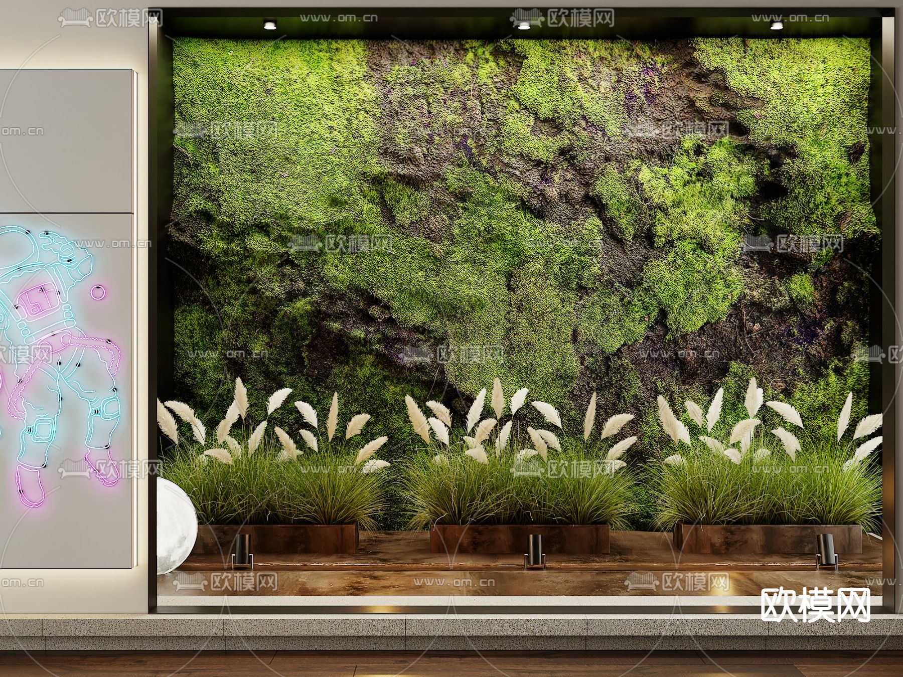 绿植墙 植物墙3d模型下载