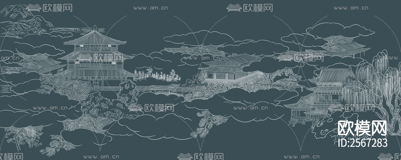 新中式壁纸下载（渲染图7）