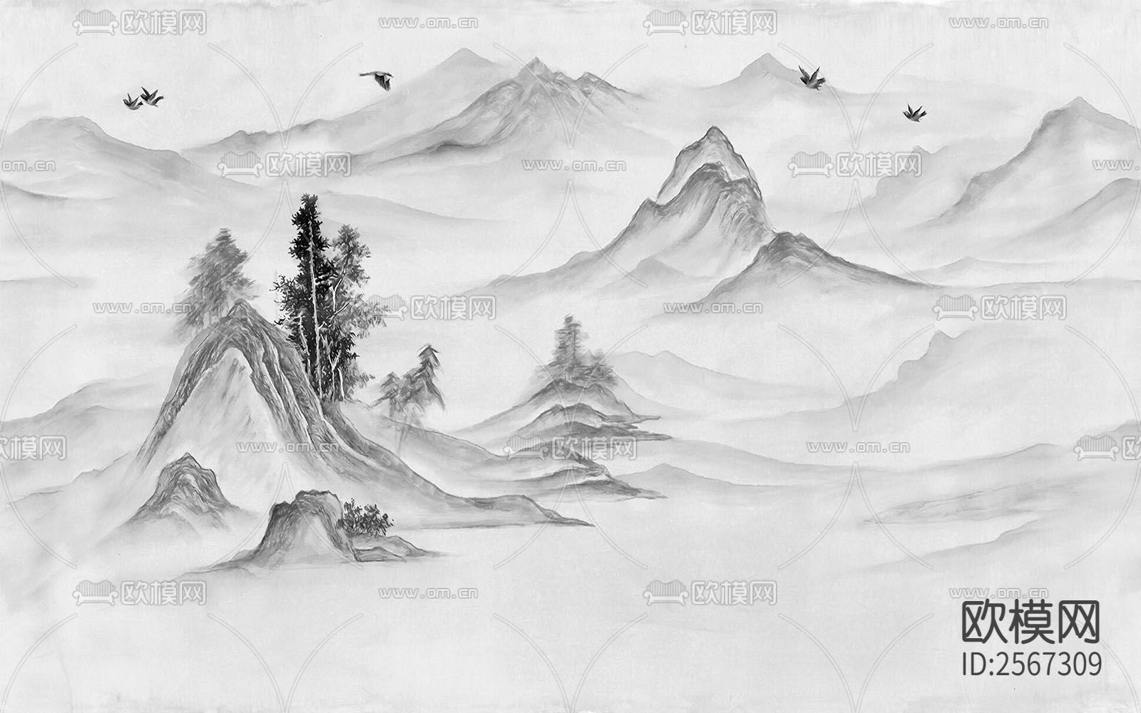 中式壁纸下载（渲染图4）