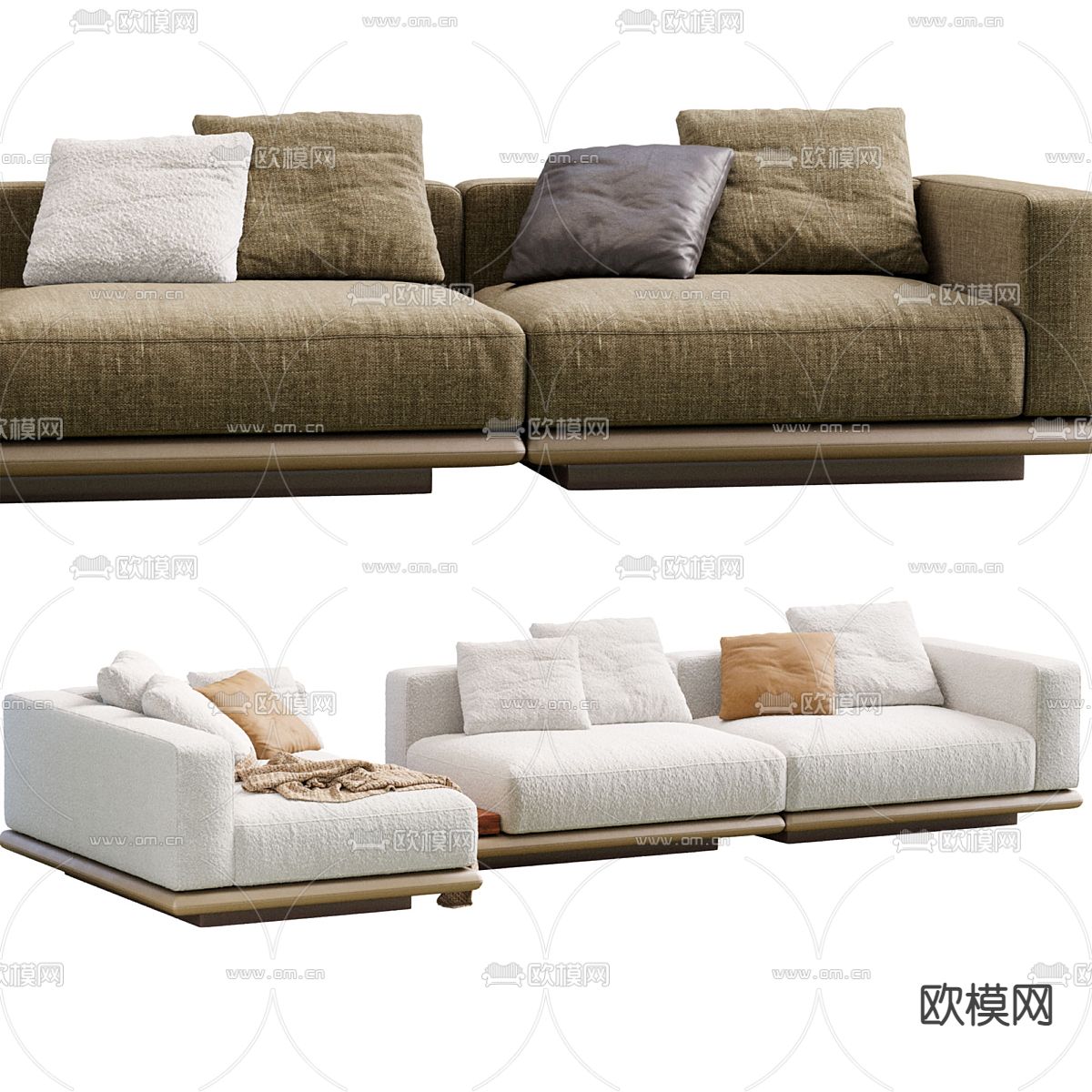 Minotti 多人沙发3d模型下载（渲染图2）