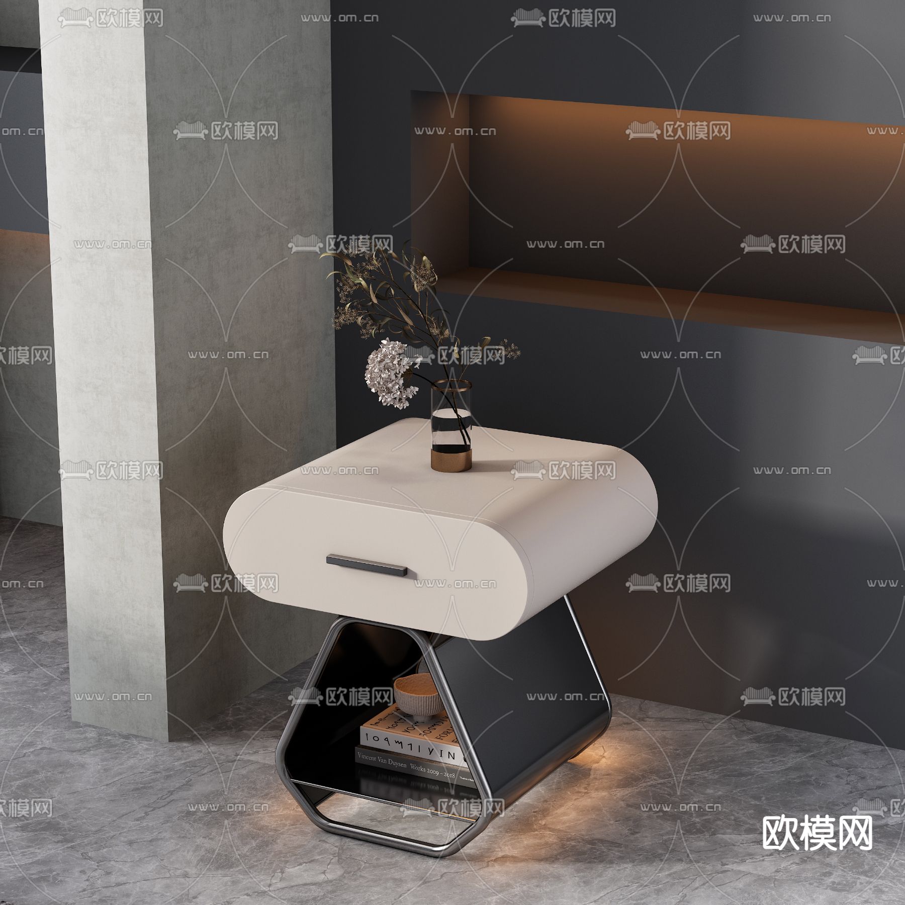 时尚床头柜3d模型下载