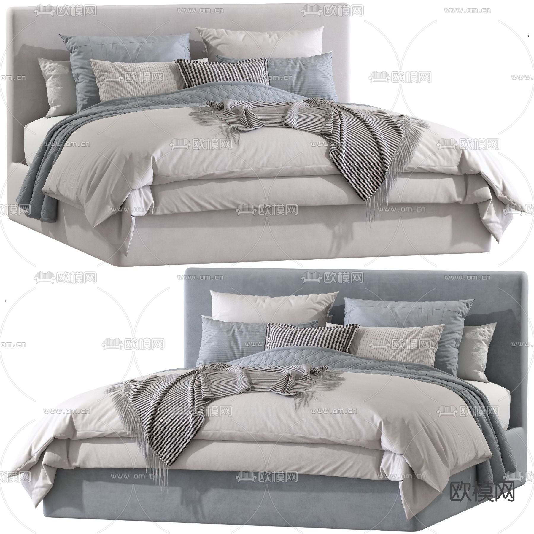 Meridiani 双人床3d模型下载