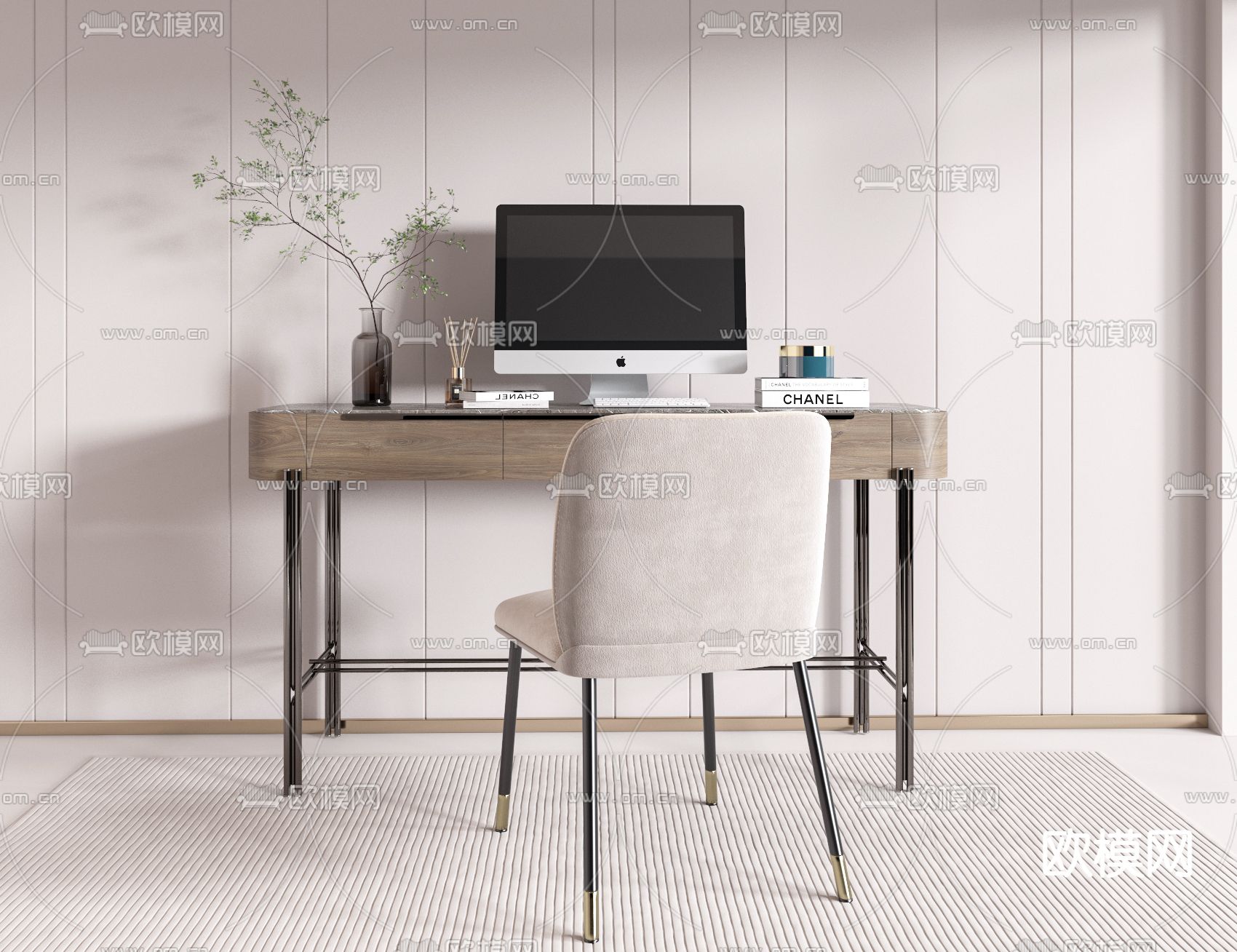 书桌 电脑桌 写字台3d模型下载