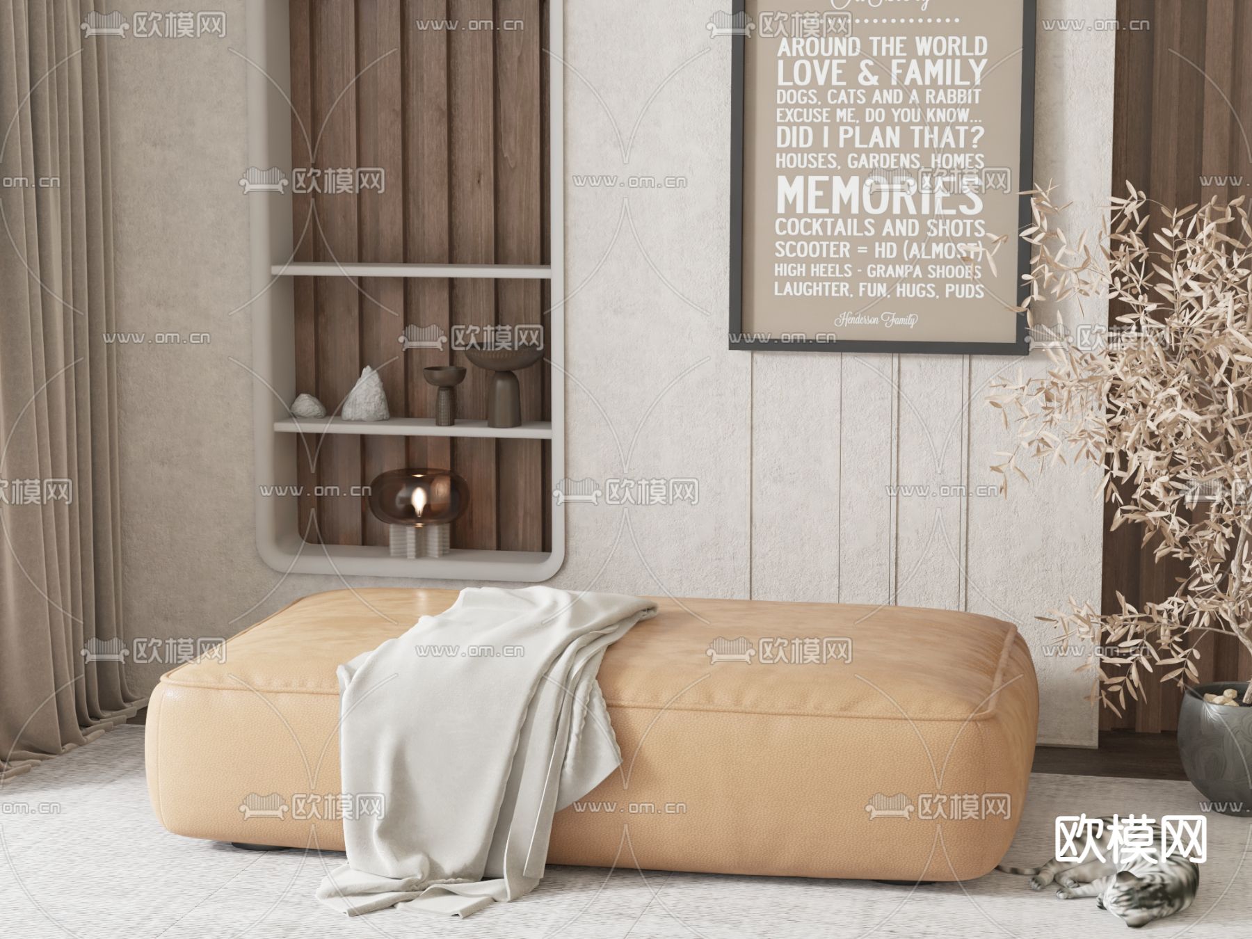 沙发凳 矮凳3d模型下载