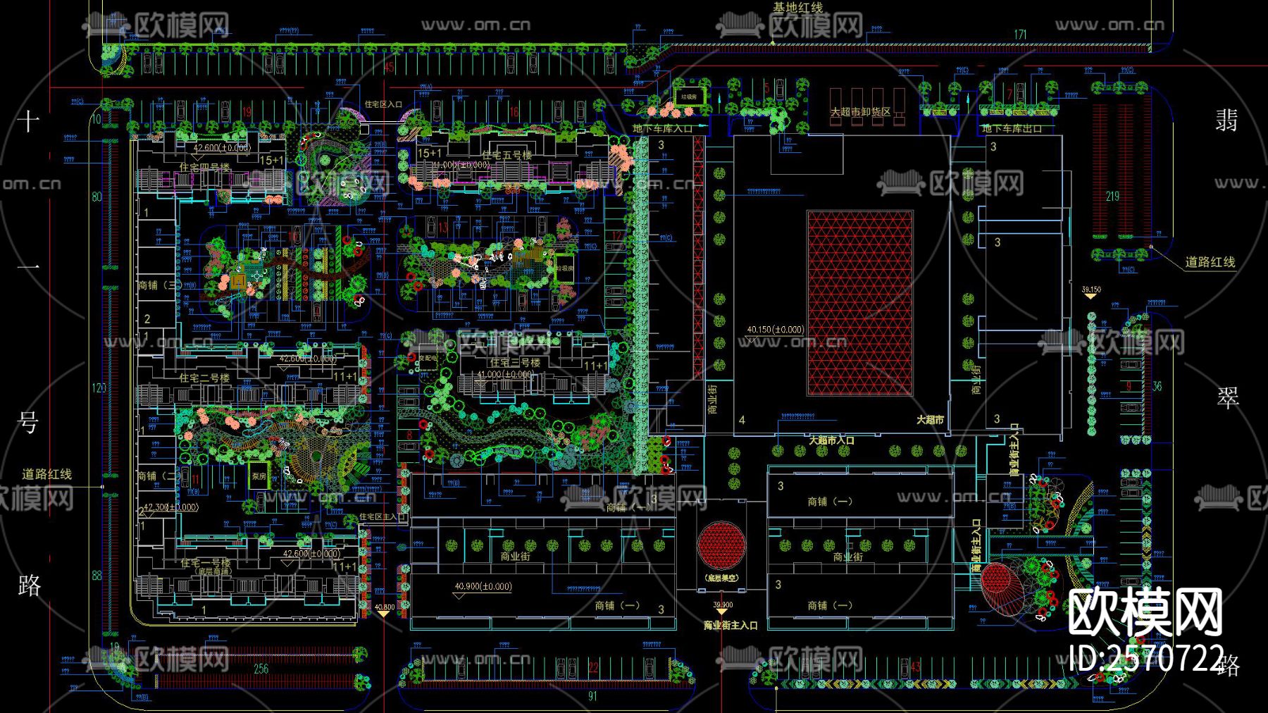 69套住宅小区居住区景观规划设计cad图库下载（渲染图10）