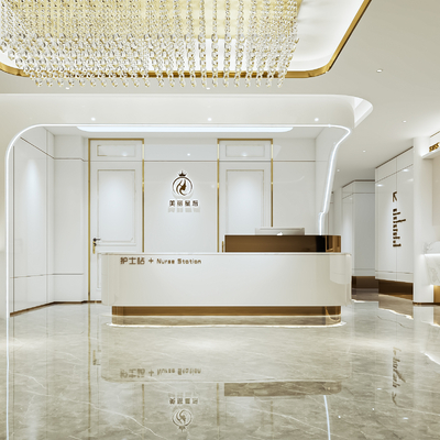  美容院大厅su模型 