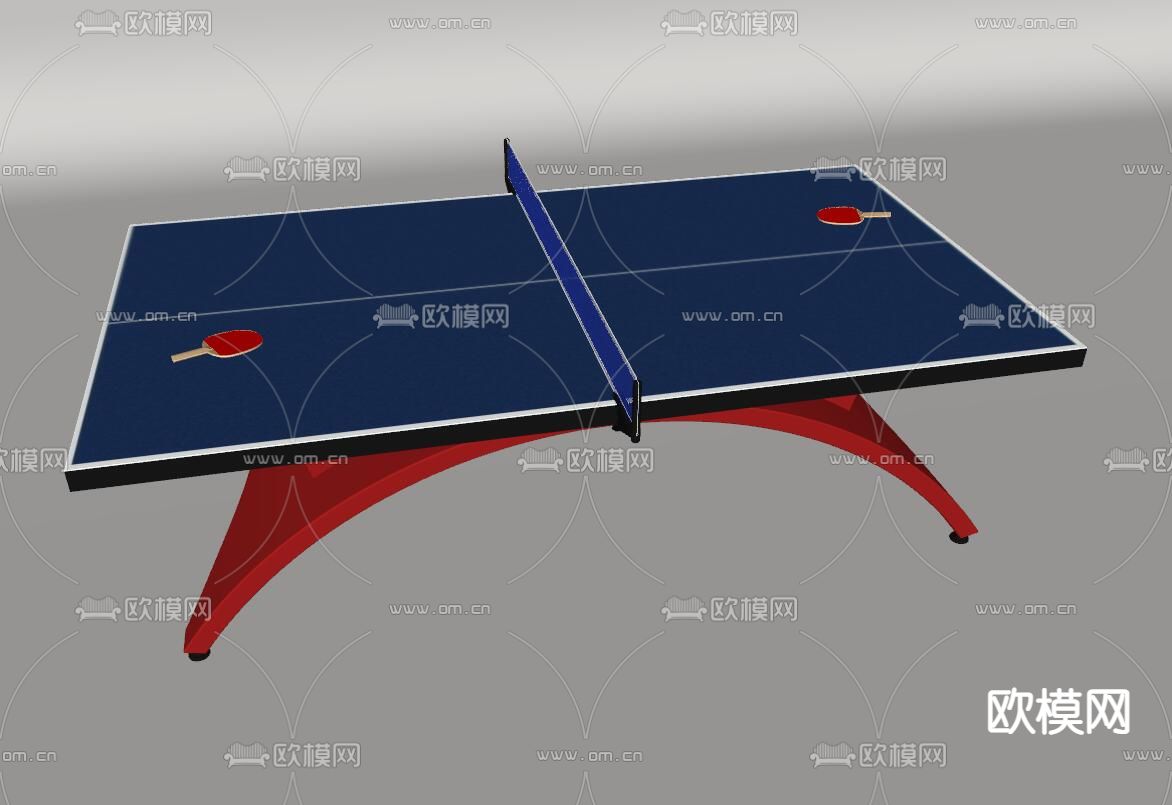 现代乒乓球桌 乒乓球台su模型下载（渲染图2）