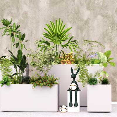  花箱 花坛su模型 