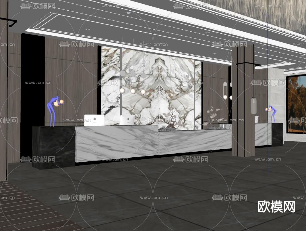 美容院大厅su模型下载（渲染图2）