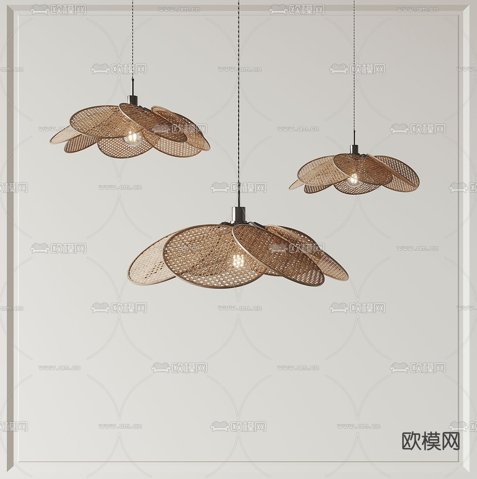 侘寂吊灯su模型下载（渲染图1）