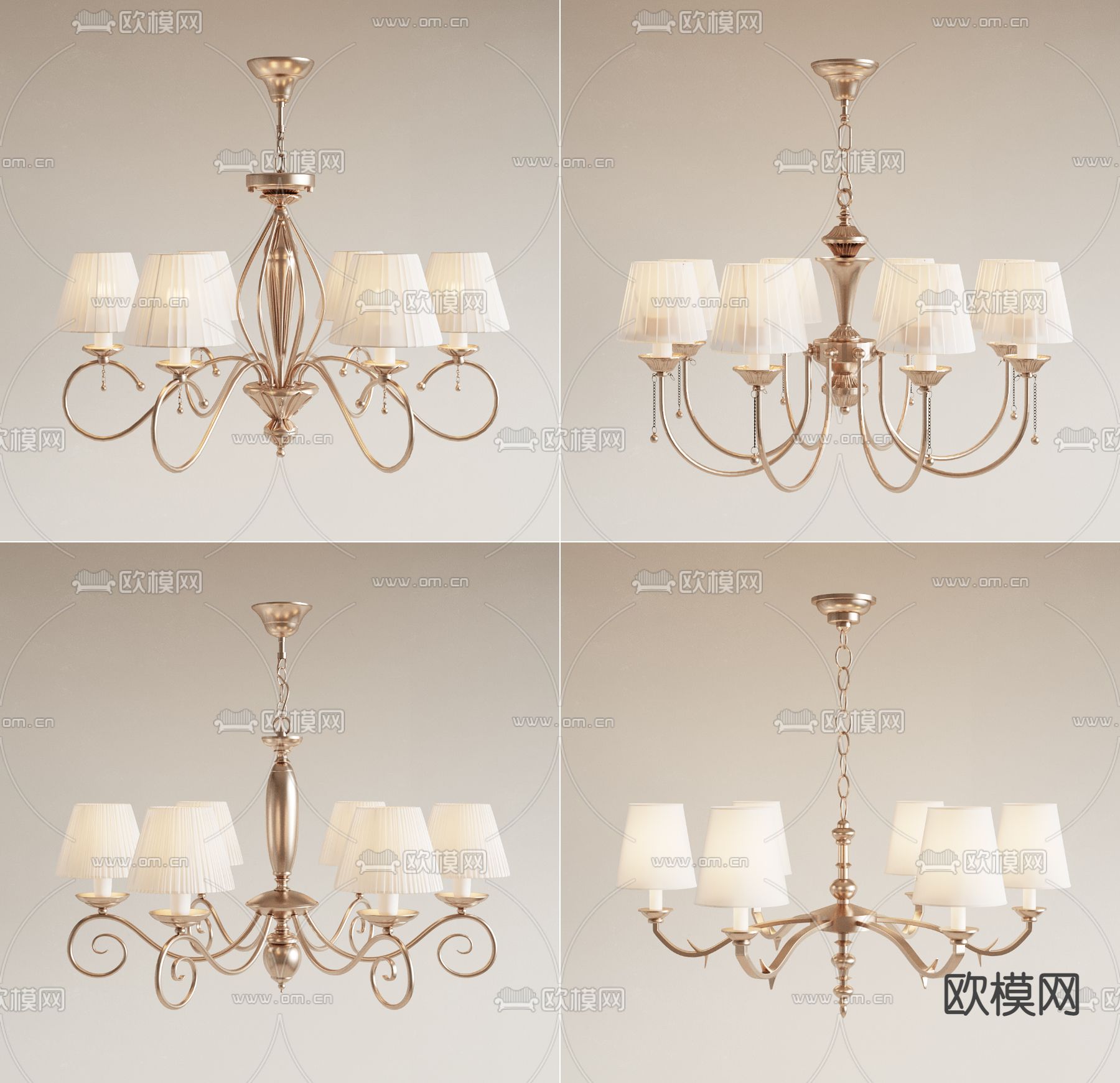 美式吊灯 大厅灯3d模型下载