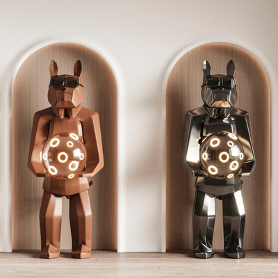  潮玩 雕塑摆件su模型 