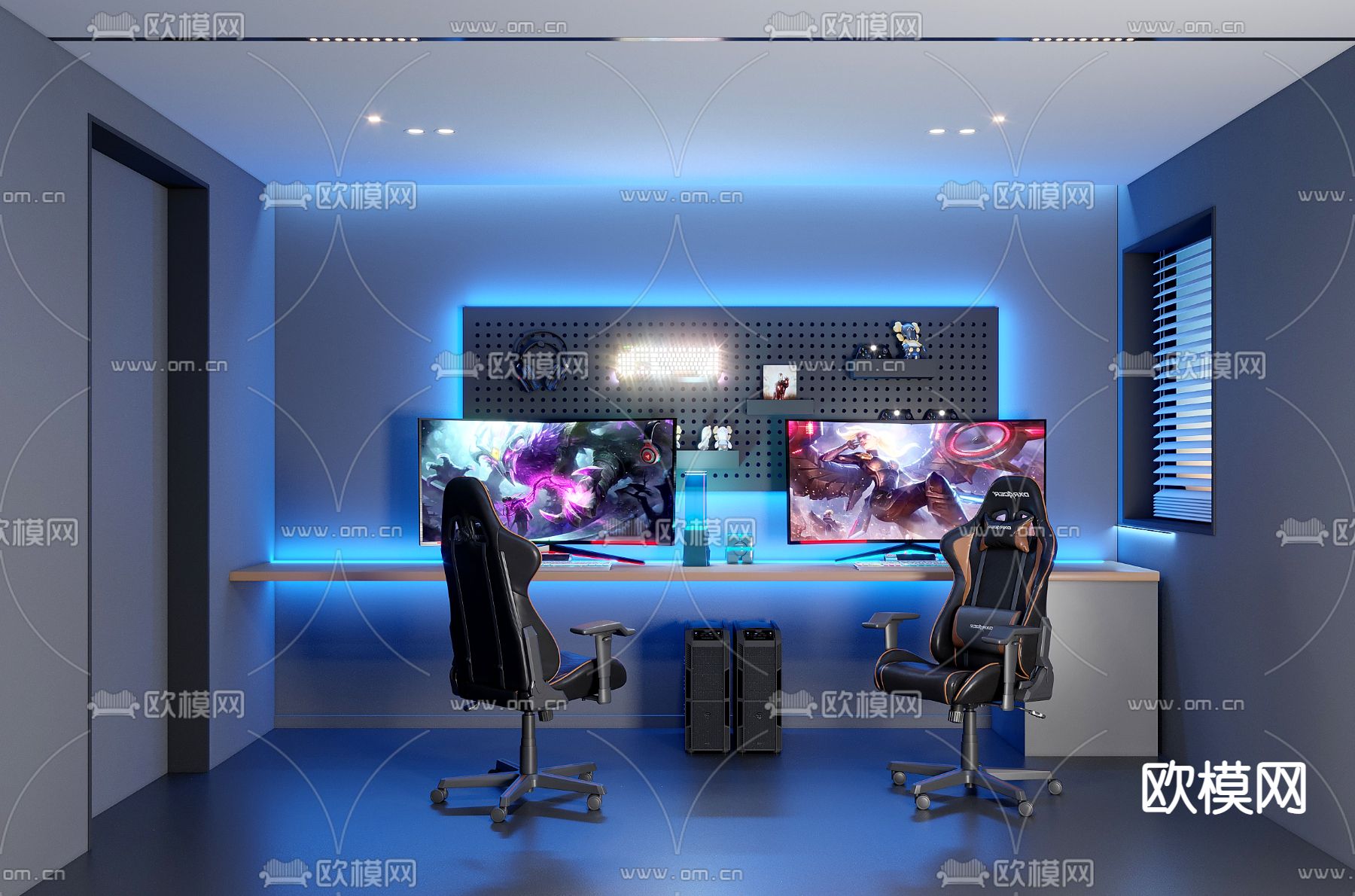 现代竞技房 电竞房3d模型下载_ID14021870_3dmax免费模型-欧模网