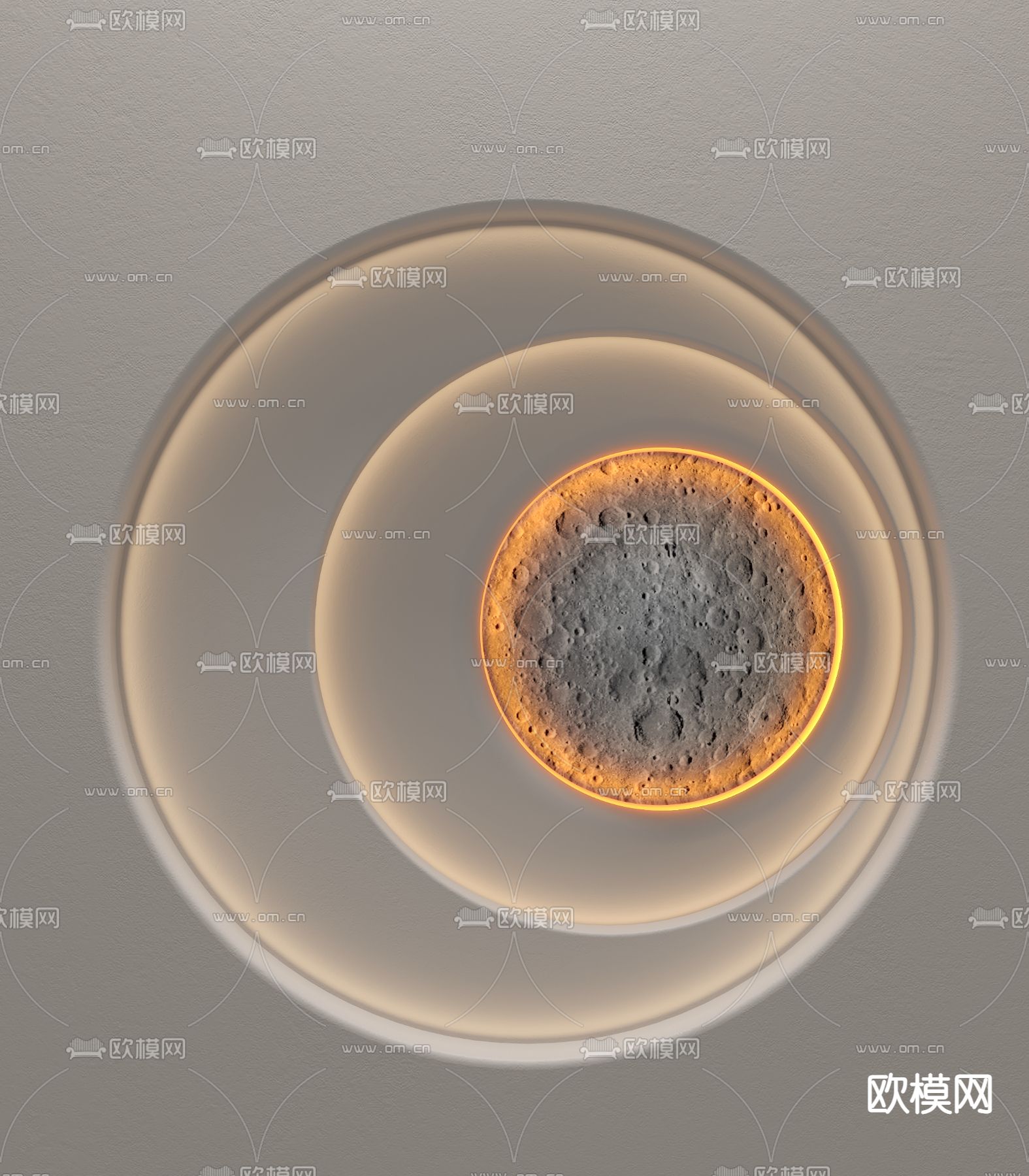 月球壁灯3d模型下载