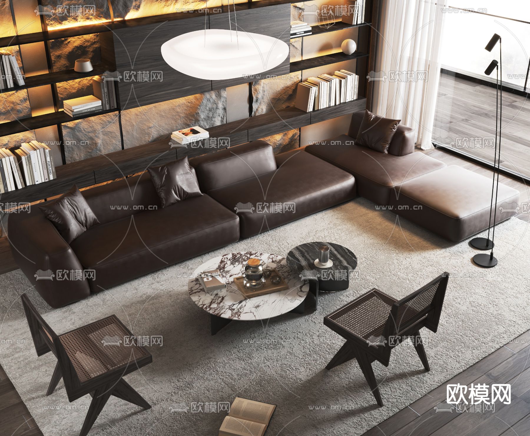 Minotti 组合沙发3d模型下载（渲染图1）