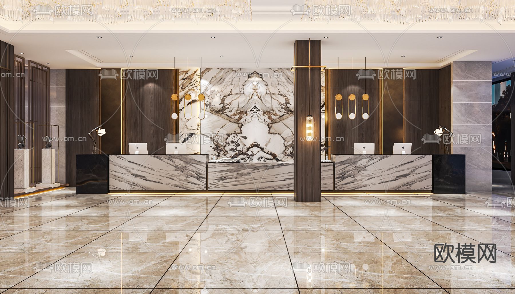 美容院大厅su模型下载（渲染图1）