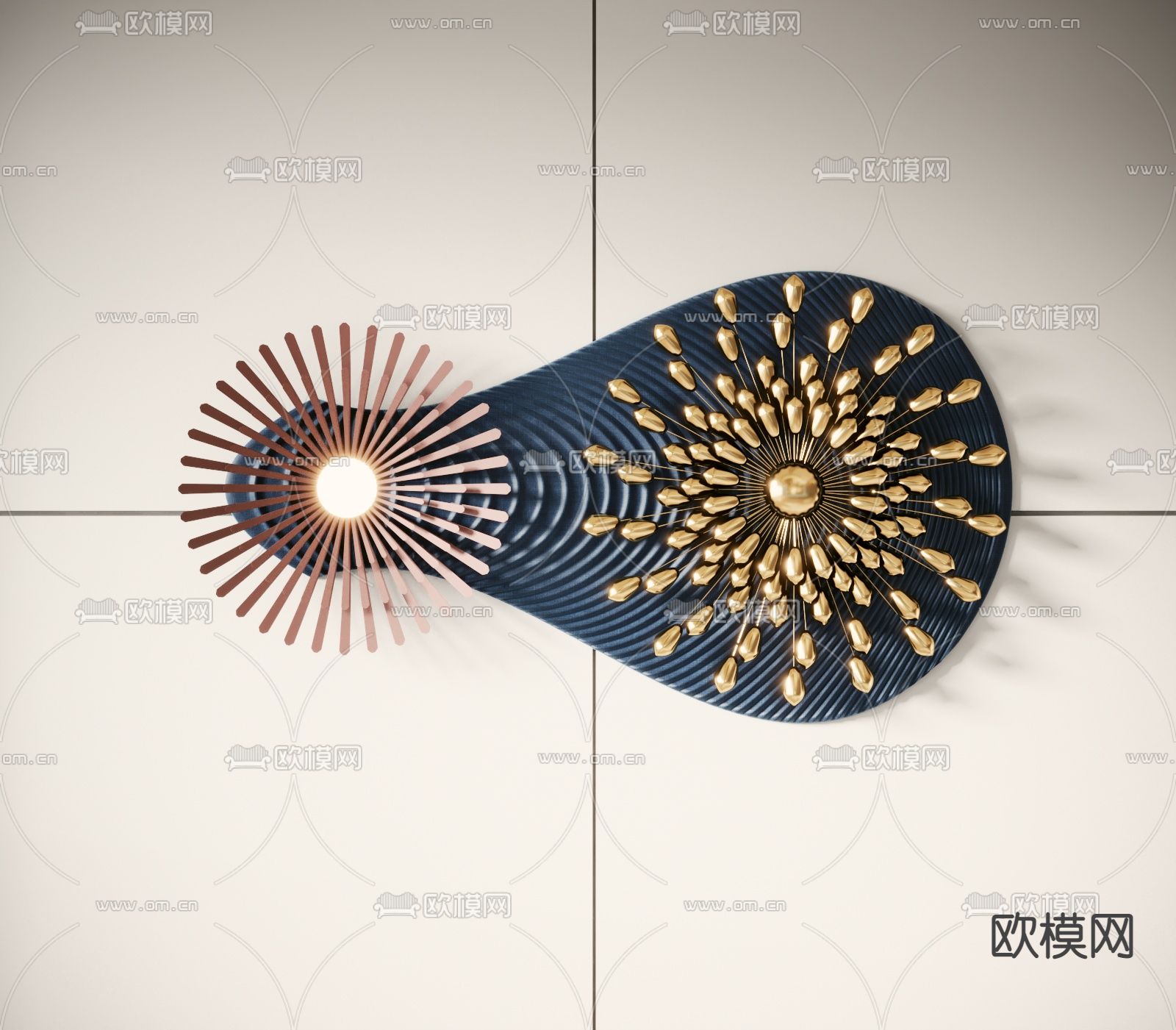 立体墙饰 挂饰 壁画灯3d模型下载