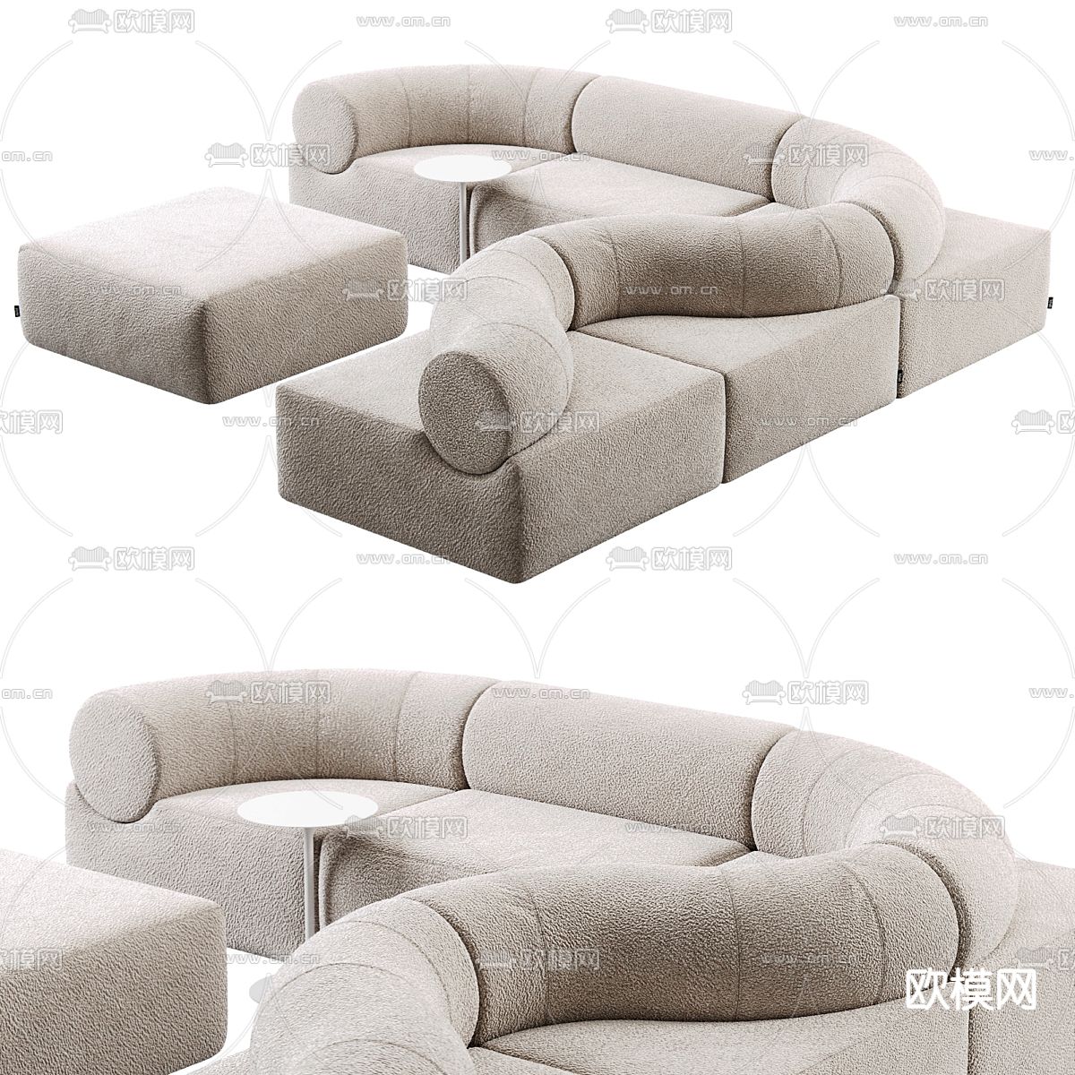 Derlot 洽谈沙发 公共沙发3d模型下载（渲染图1）