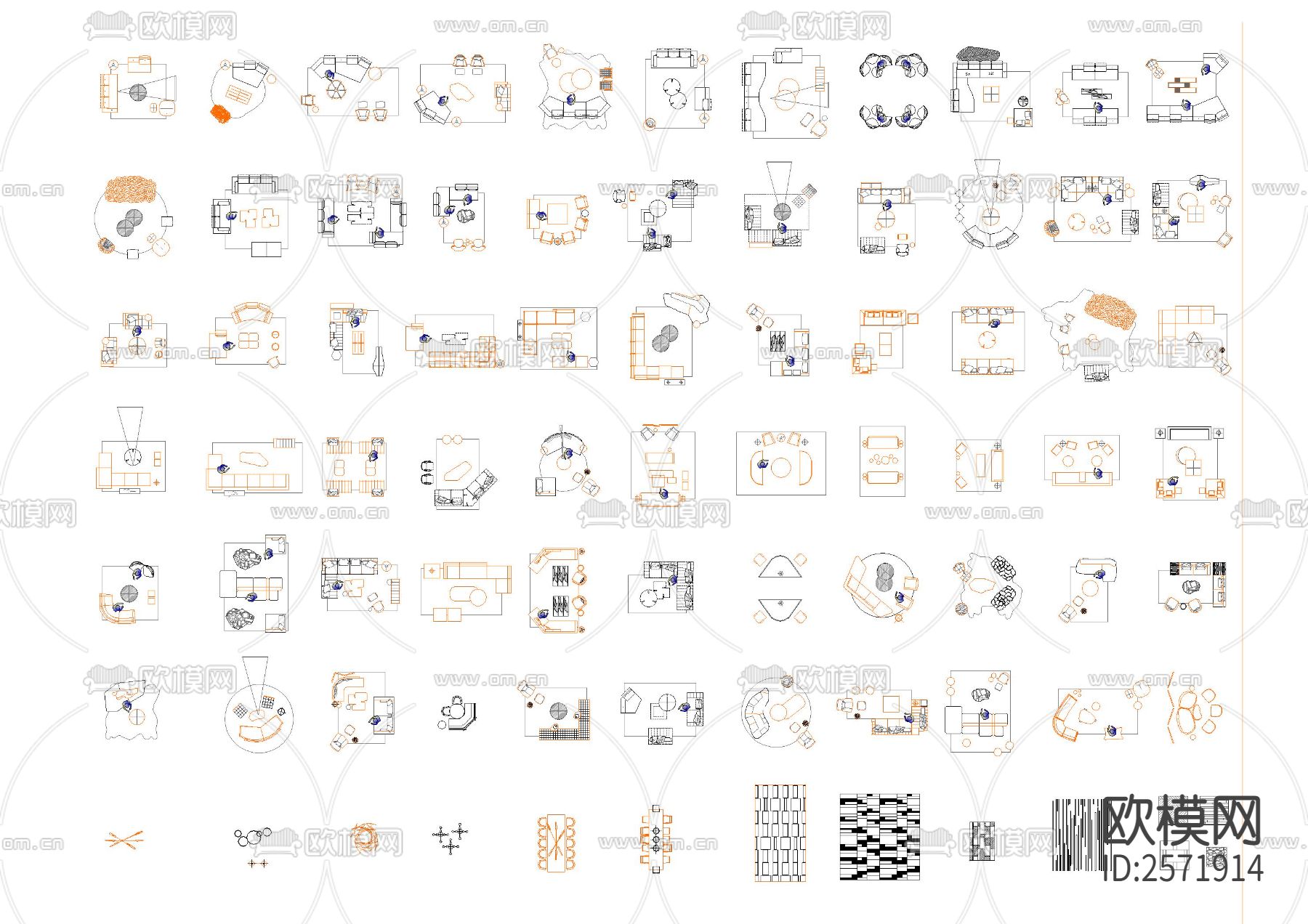 设计师精选家居CAD图库下载（渲染图2）