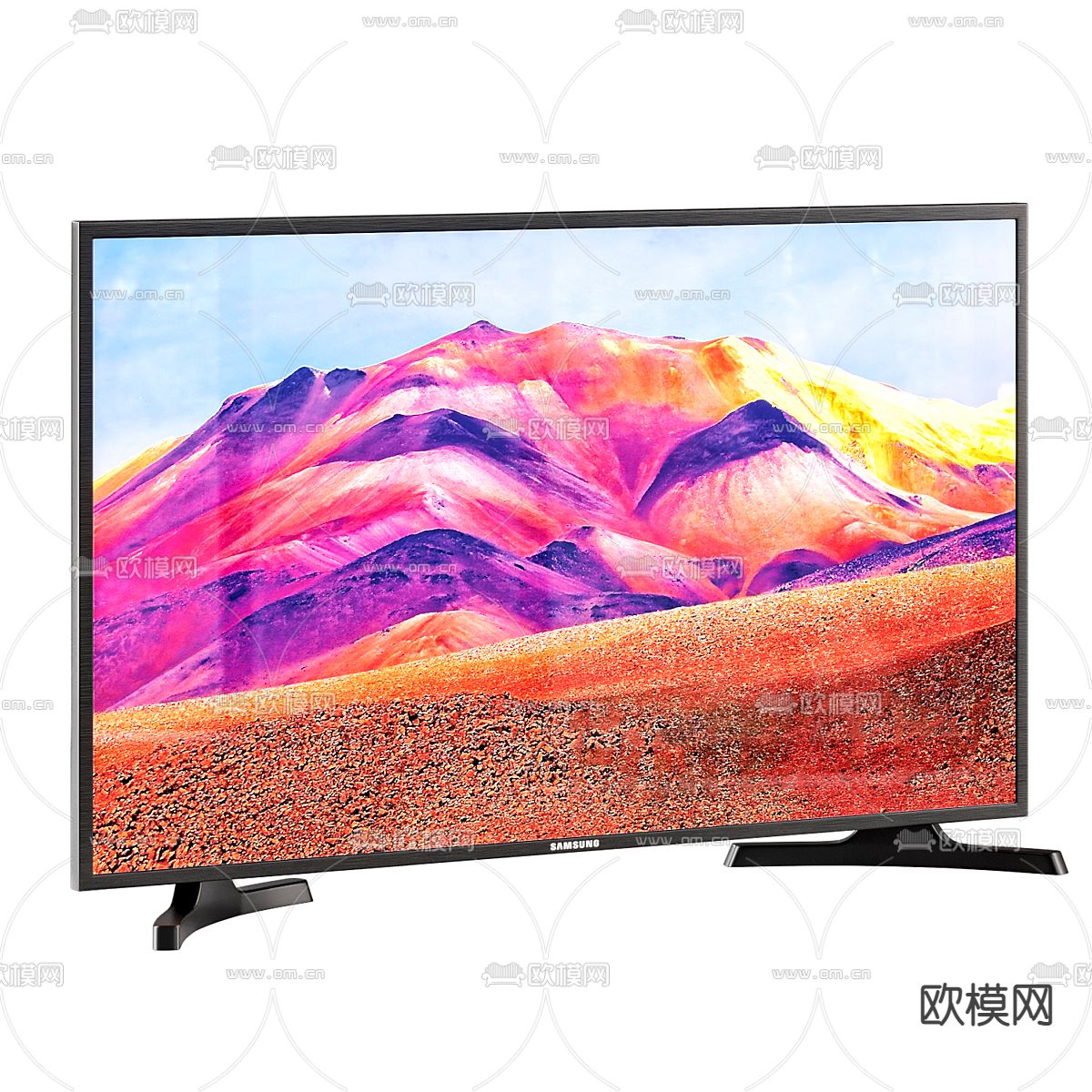 Sumsung 画境电视机 支架电视3d模型下载（渲染图2）