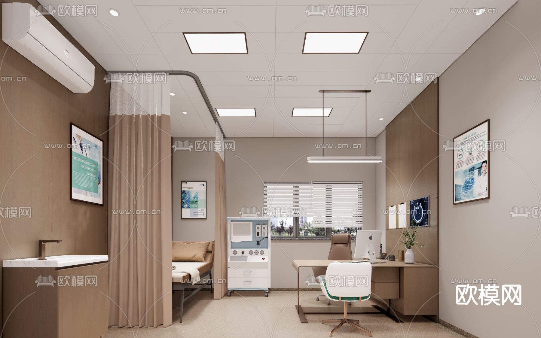 医院诊疗室 医务室su模型下载（渲染图1）