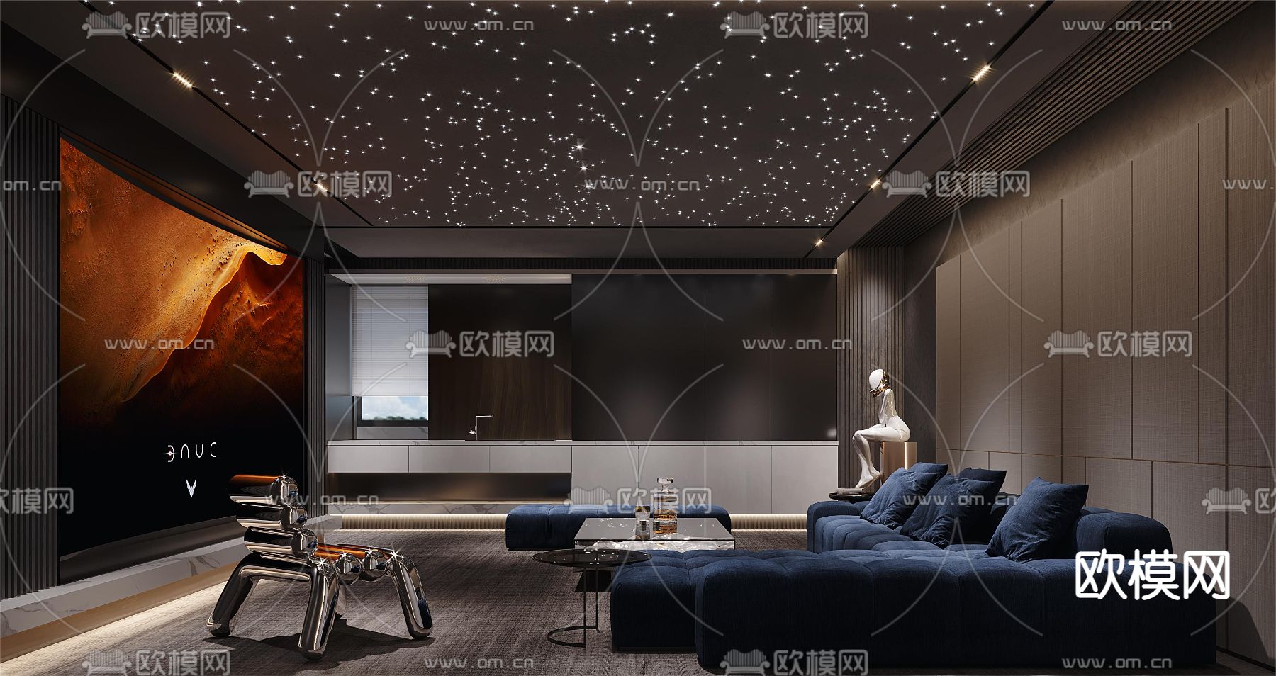 影音室 视听室 家庭影院3d模型下载（渲染图3）