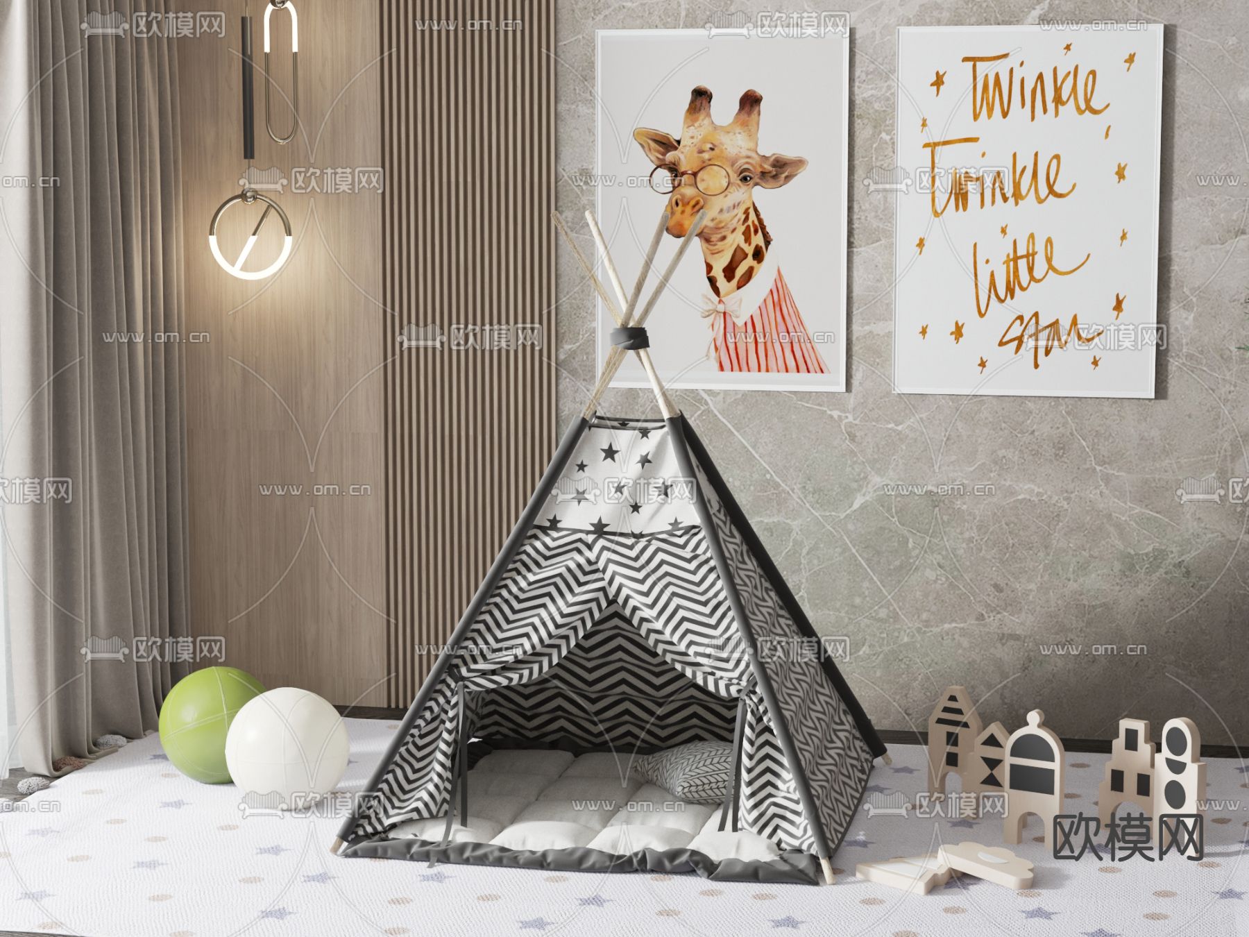 儿童帐篷 玩具3d模型下载