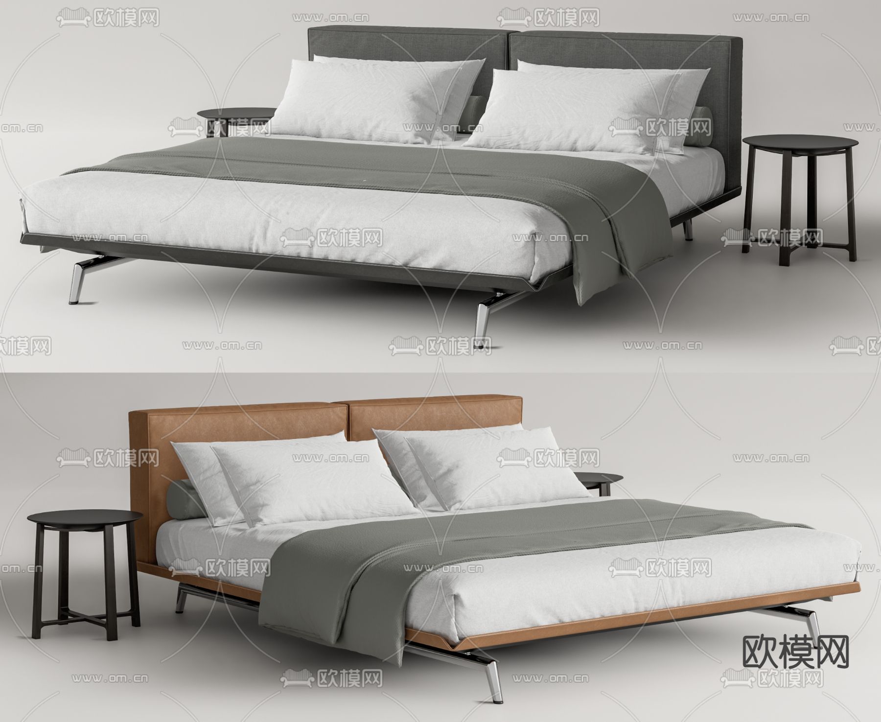 Flexform 双人床3d模型下载