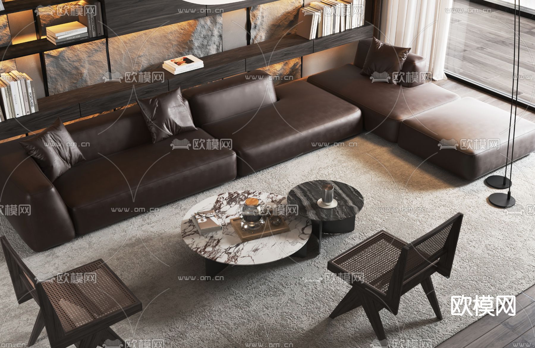 Minotti 组合沙发3d模型下载（渲染图2）