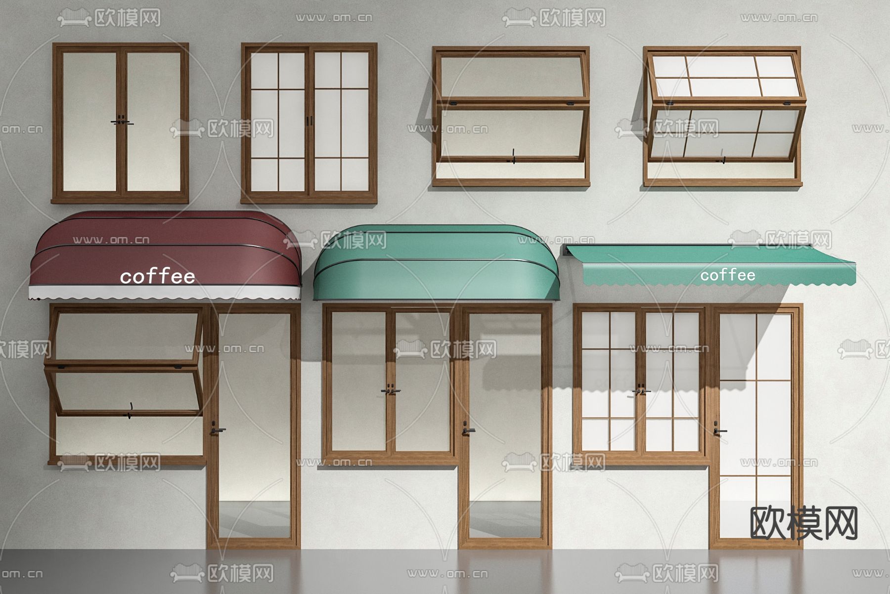 窗户 玻璃门 遮阳棚 雨棚 折叠窗3d模型下载