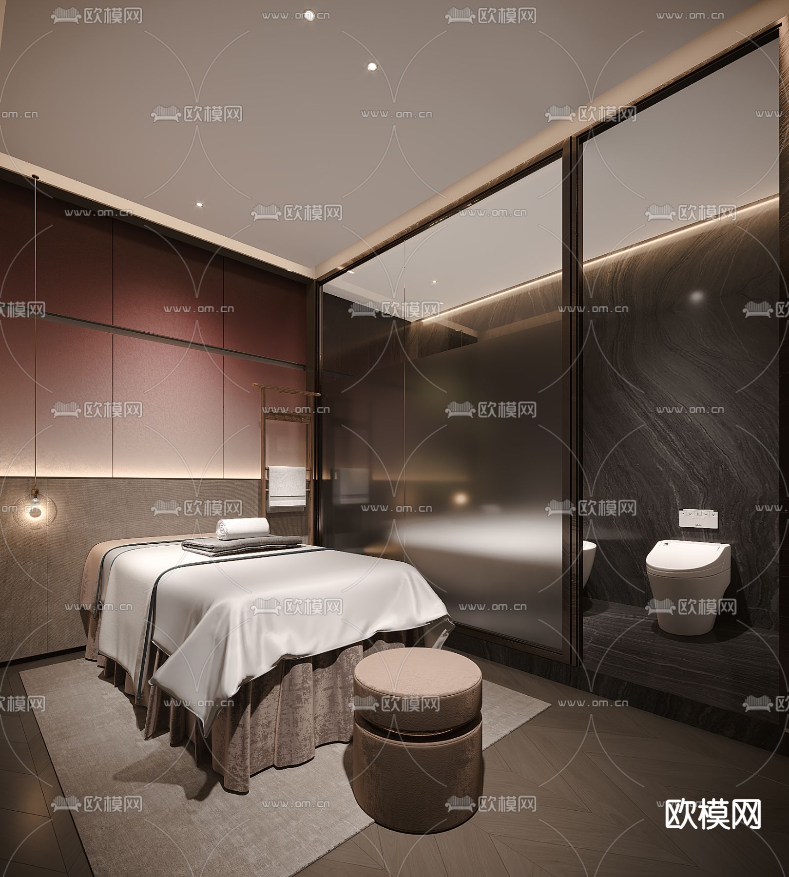 新中式足浴店 包厢3d模型下载