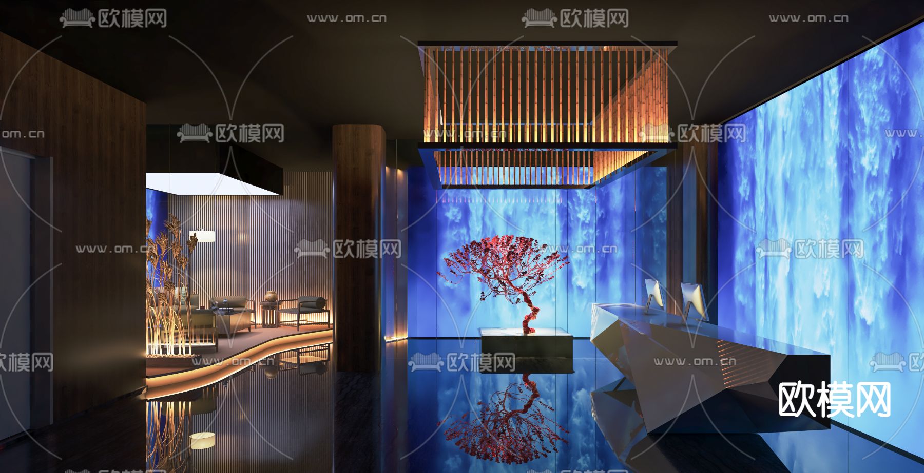 美容院大厅su模型下载（渲染图1）