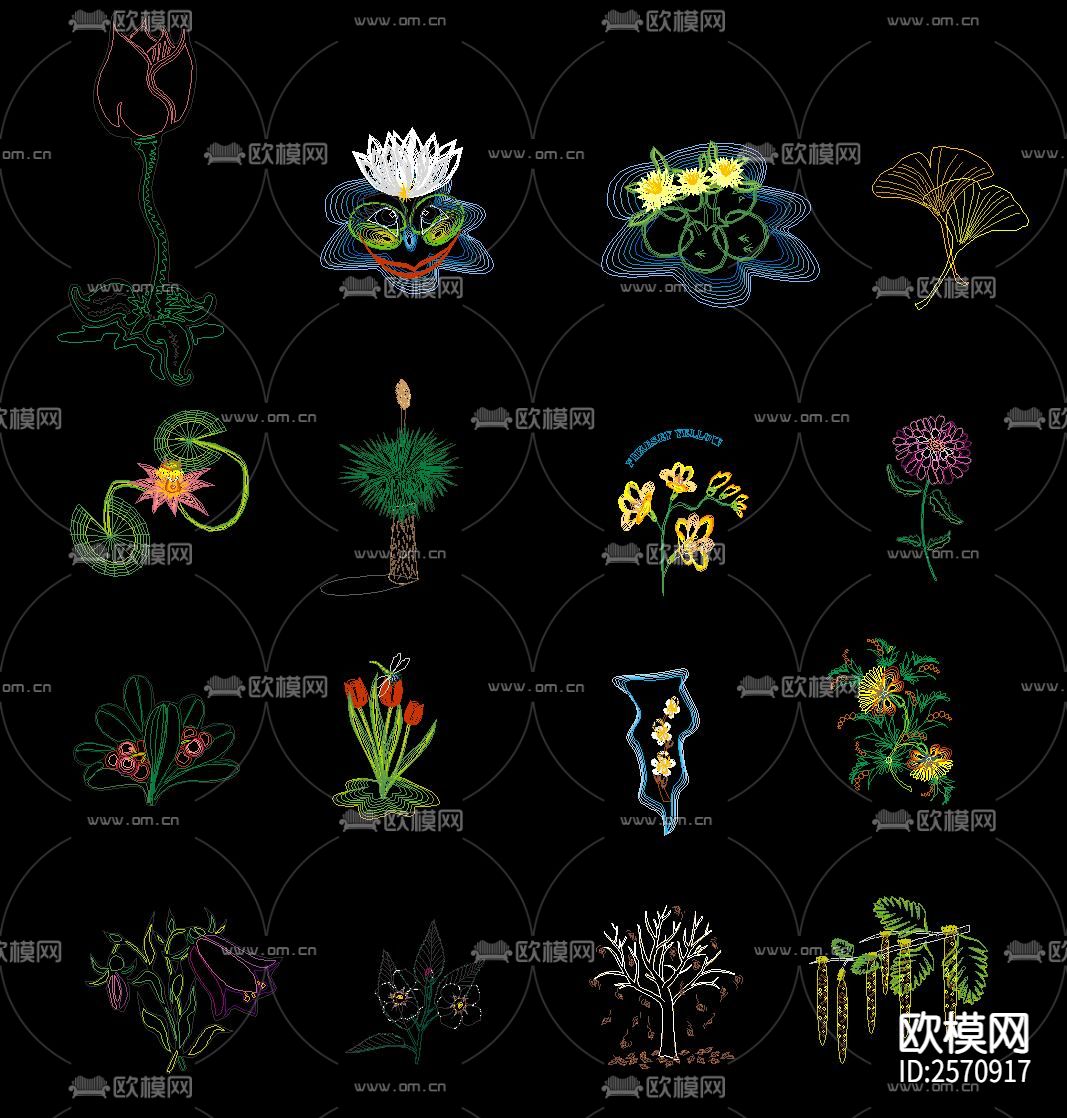 瓜果蔬菜花卉美食cad图库下载（渲染图5）
