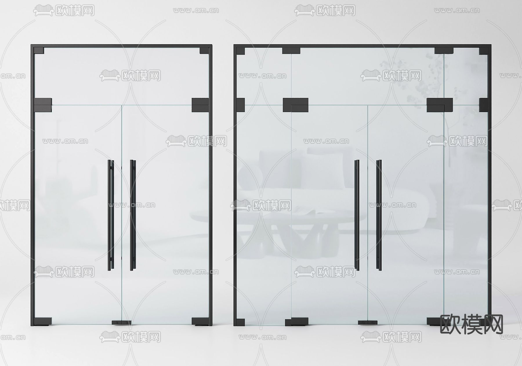 办公通道双玻隔断平开门实验室钢制入户双层玻璃门车间玻璃双开门-阿里巴巴
