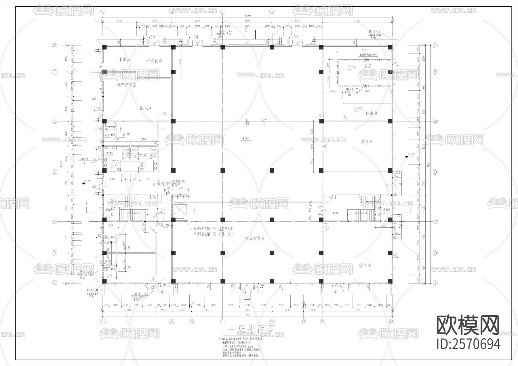 静音寺建筑cad施工图下载（渲染图1）
