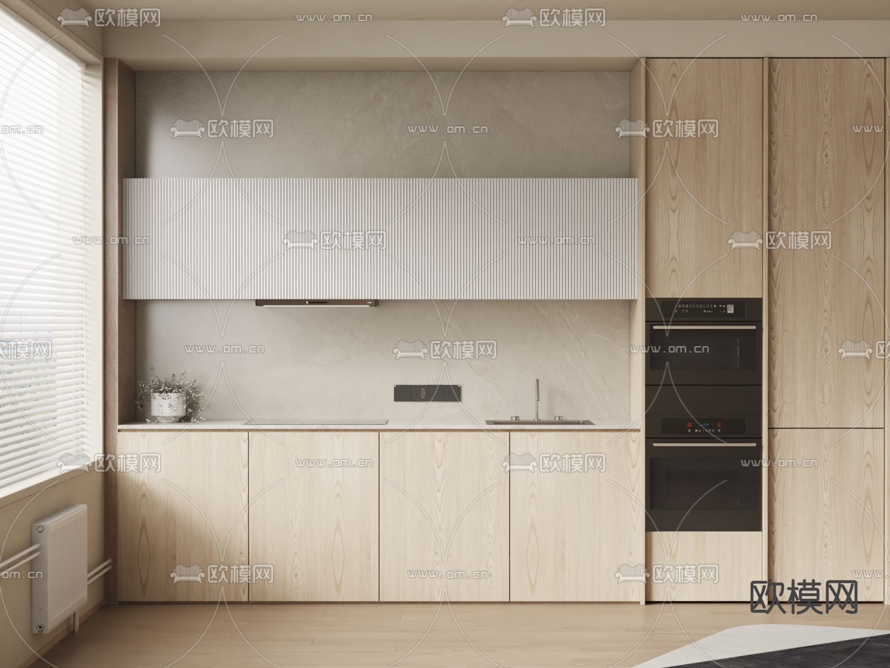 现代橱柜3d模型下载