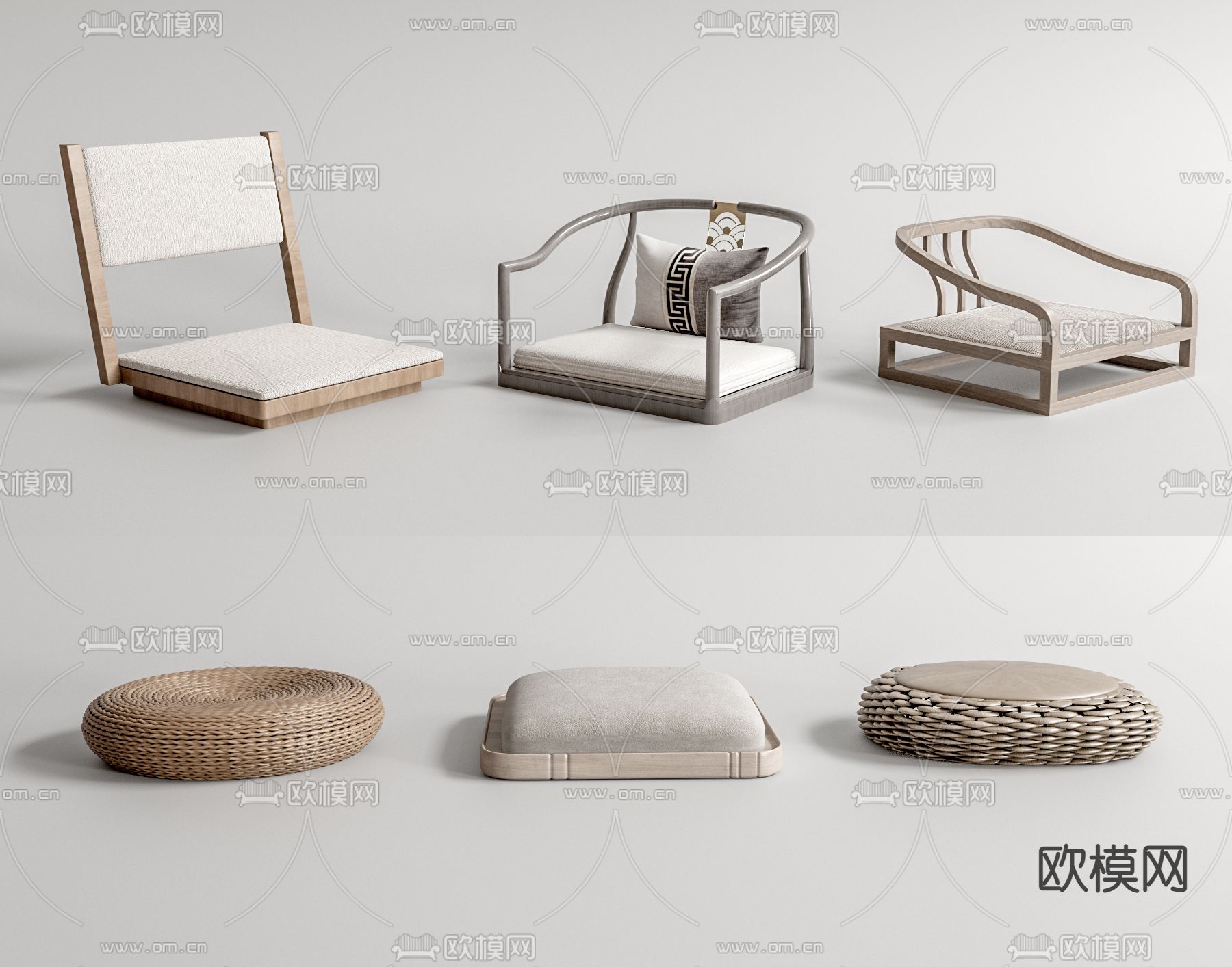 蒲团 坐垫 和室椅3d模型下载