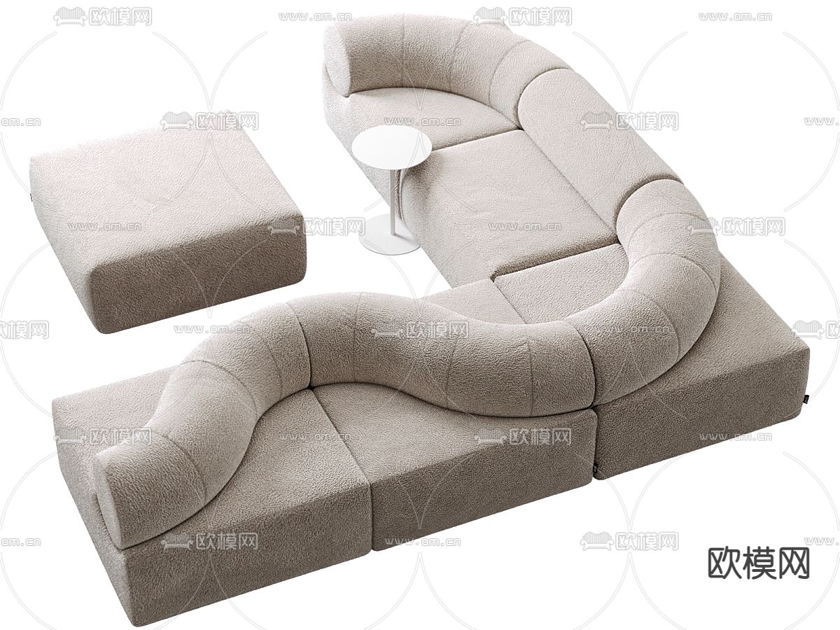 Derlot 洽谈沙发 公共沙发3d模型下载（渲染图2）