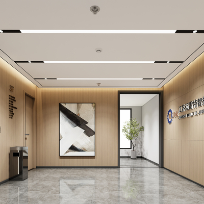  现代电梯间su模型 