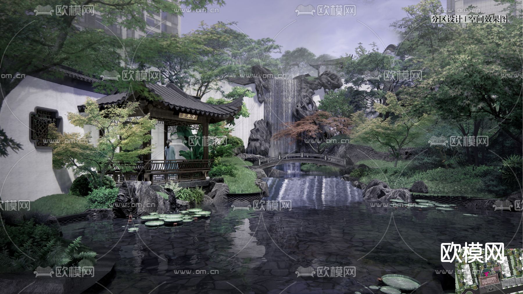 中式园林景观su模型下载（渲染图5）