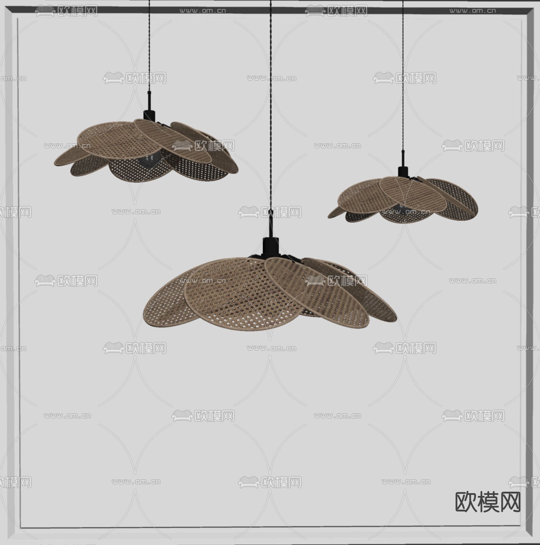 侘寂吊灯su模型下载（渲染图2）