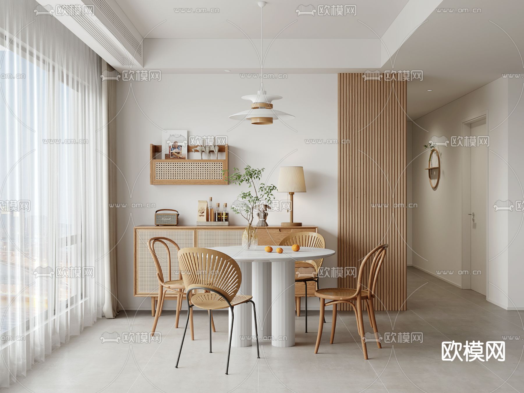 北欧餐厅3d模型下载