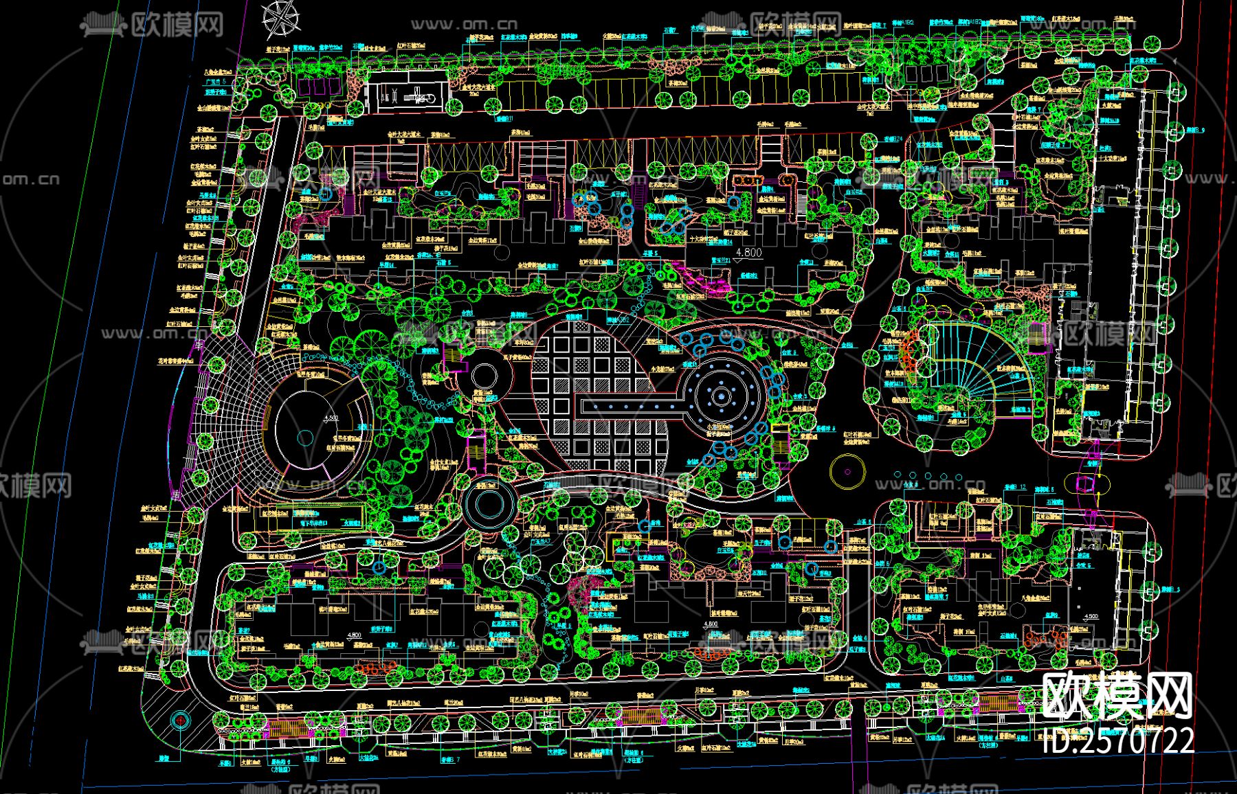 69套住宅小区居住区景观规划设计cad图库下载（渲染图7）