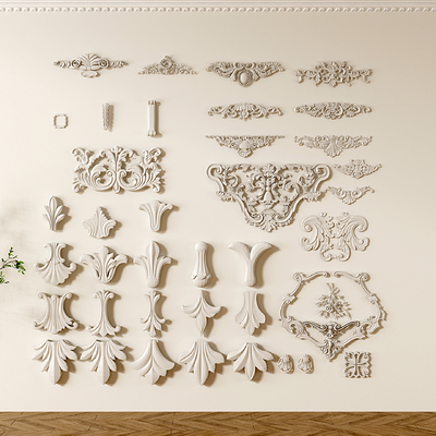  欧式雕刻雕花su模型 