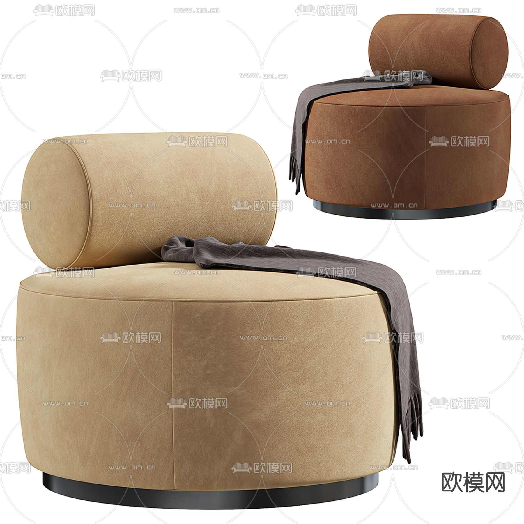 单人沙发3d模型下载（渲染图1）